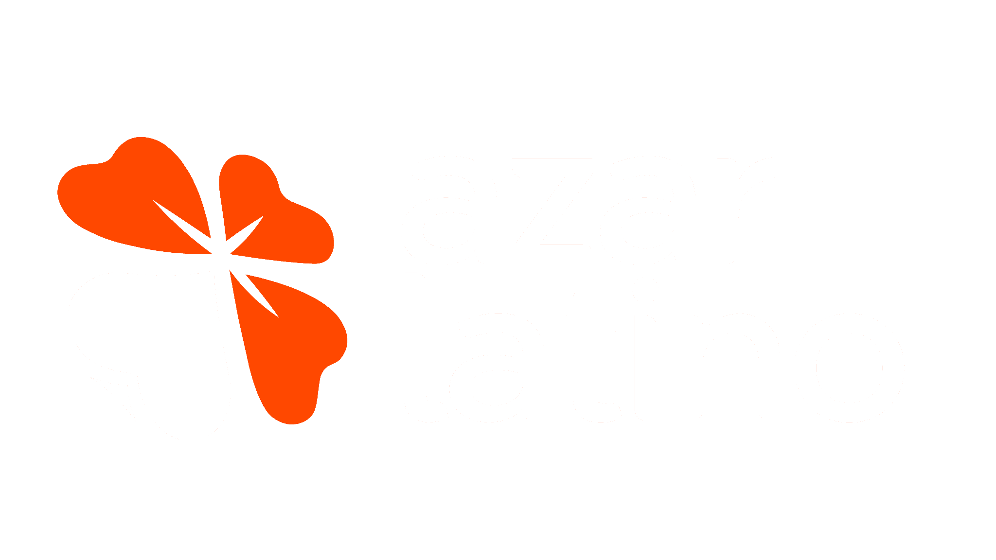 Orange four-leaf clover logo with a white star in its center.